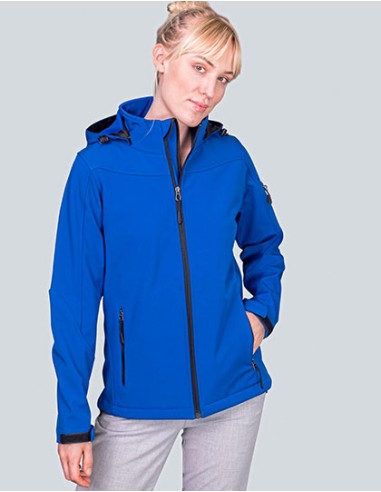 H-1102-Womens Hooded Soft-Shell Jacket